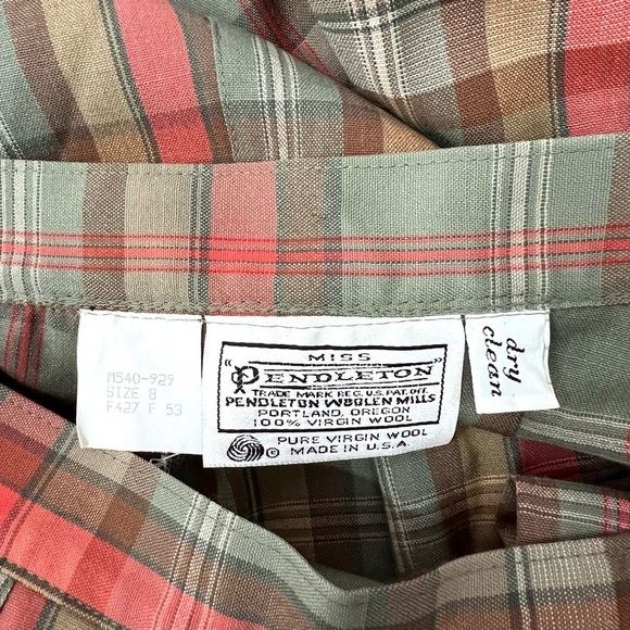 Vintage Pendleton Tartan Plaid Pleated Virgin Wool Schoolgirl Midi Skirt - Picture 7 of 7